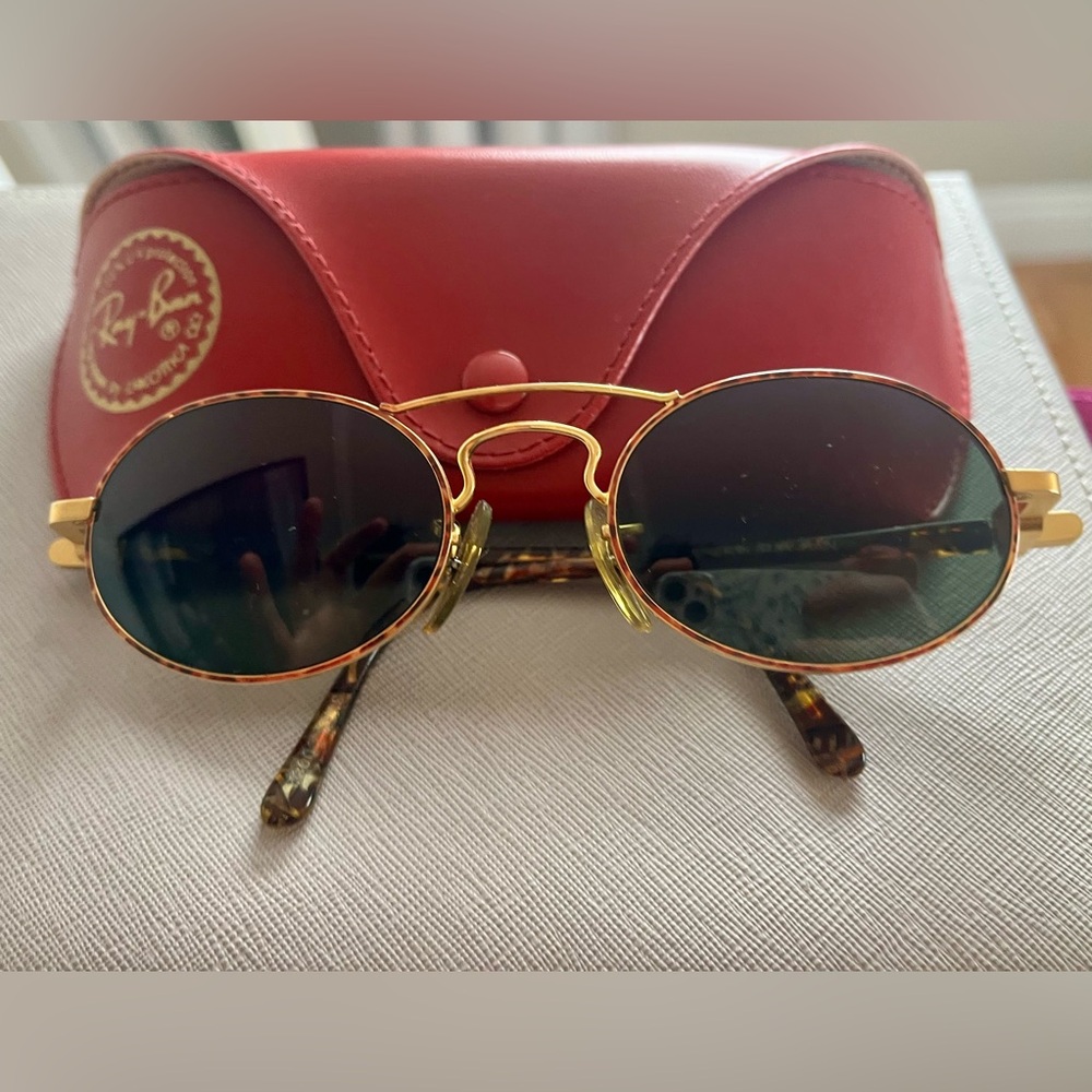 Unisex Vintage B&L Ray-Ban Chaos Oval Aviators Gold Tortoise